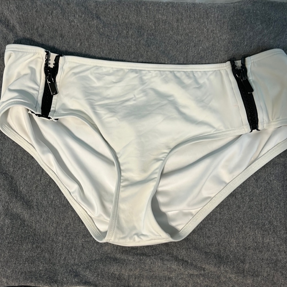 Michael Kors white swim bottoms; size M